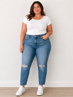 NWT Signature by Levi Strauss Plus Size 28 High Rise Distressed Skinny Jeans